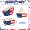 600 Pcs Patriotic Square Cupcake Liners Cupcake wrappers with red, white, and blue stars for July 4th.